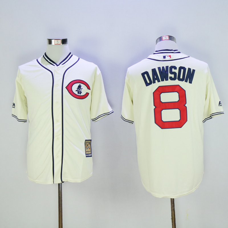 Men Chicago Cubs #8 Dawson Cream Throwback 1929 MLB Jerseys